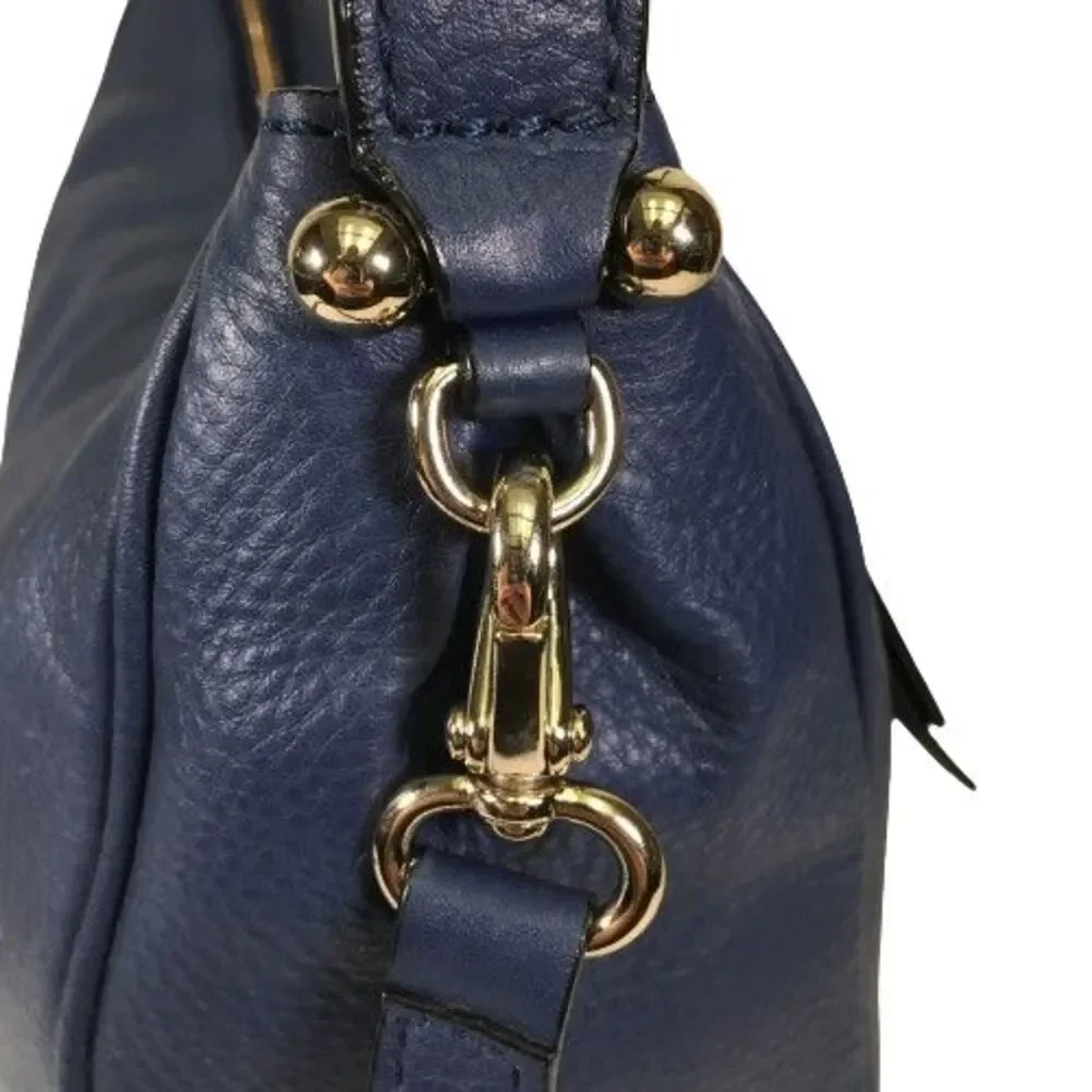 Kate Spade Charles Street Small Haven Navy Blue Leather Hobo Handbag Purse Bag